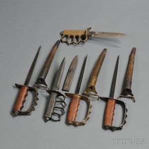 Three Model 1917 and Two Model 1918 Trench Knives