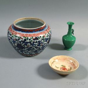 Three Chinese Decorative Porcelain Items