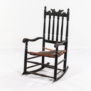 Black-painted Armed Rocking Chair