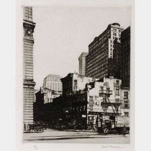 Samuel V. Chamberlain (American, 1895-1975) Manhattan - Old and New