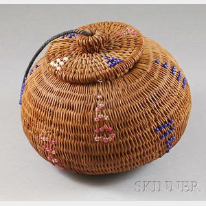 Native American Woven and Beaded Basket