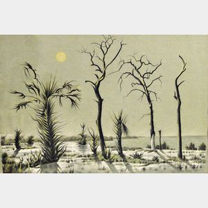 Clarence H. Carter (American, 1904-2000) Surrealist Landscape