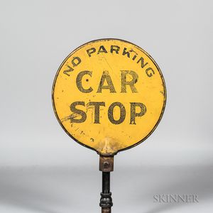 Two-sided Iron Trolley Car Stop Sign