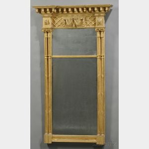 Neoclassical Gilt-gesso Carved Pier Mirror