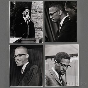 Malcolm X (1925-1965) Thirteen Candid Portraits Taken by Robert Haggins (1922-2006)