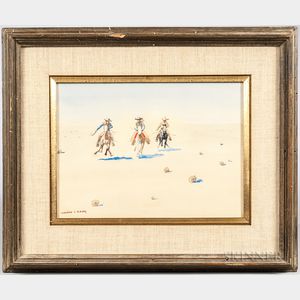 Leonard Howard Reedy (Illinois, 1899-1956) Three Cowboys at a Gallop