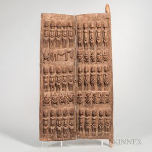 Dogon-style Carved Wood Granary Door