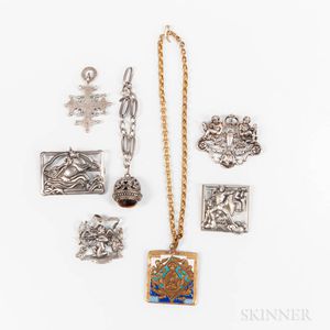 Group of Sterling Silver Jewelry and Two Ecclesiastic Pieces