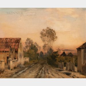 Jean-Charles Cazin (French, 1841-1901) Village Lane