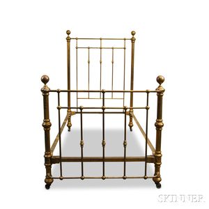 Ball-top Brass Single Bed