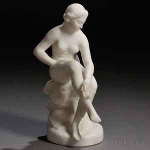 After Etienne Maurice Falconet (French, 1716-1791) Marble Figure of a Nude Bather