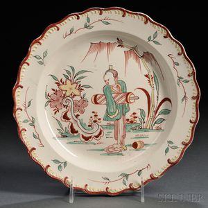 Dutch Decorated Cream-colored Earthenware Plate