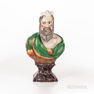 Staffordshire Pottery Bust of Neptune