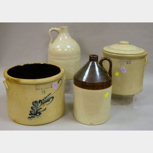 Two Stoneware Crocks and Two Jugs.