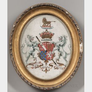 British School, 19th Century Four Framed Heraldic Coats of Arms