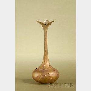 French Art Nouveau Style Patinated Bronze Mantel Vase