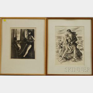 Lot of Two American 20th Century Lithographs: Raphael Soyer (American, 1899-1987),Dancers Resting