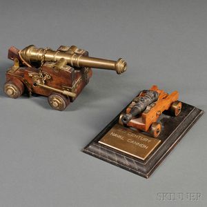 Two Miniature Reproduction 18th Century Naval Cannons