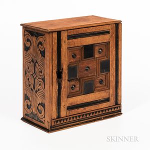 Carved and Paneled Joined Oak Table-top Chest