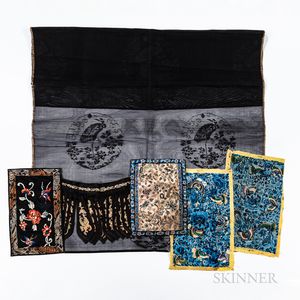 Six Fabric and Embroidered Floral Accessories