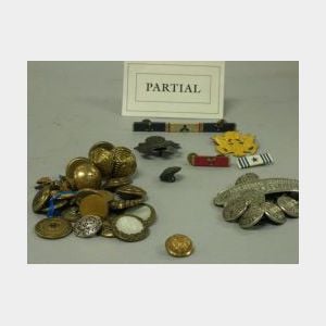 Collection of United States Military, State and Business Uniform Metal Buttons.