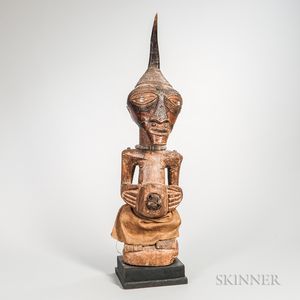 Songye-style Carved Wood and Horn Power Figure