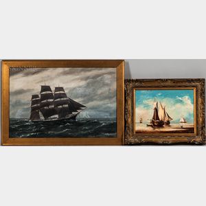 Two Framed Oils Depicting Sailing Vessels: Vivian Forsythe Porter (American, 1880-1982),Clipper Ship Under Sail