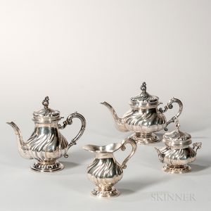 Four-piece Italian .800 Silver Tea and Coffee Service