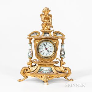 Gilt and Porcelain Figural Mantel Clock