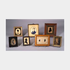Group of Seven Miniature Portraits and Silhouettes