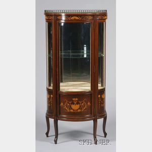 Louis XV Style Inlaid Mahogany and Metal-mounted Display Cabinet