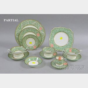 110-Piece Wedgwood Enamel Decorated Bone China Partial Dinner Service.
