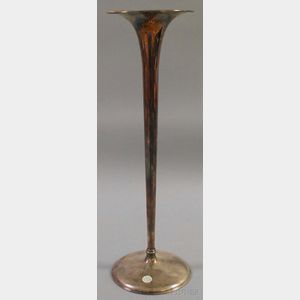 Large Weighted Silver-plated Trumpet Vase