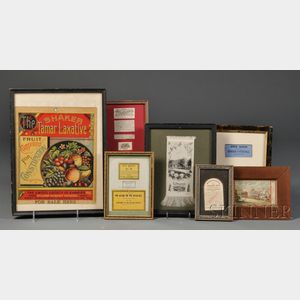 Seven Small Frames with Shaker and Shaker-related Advertising