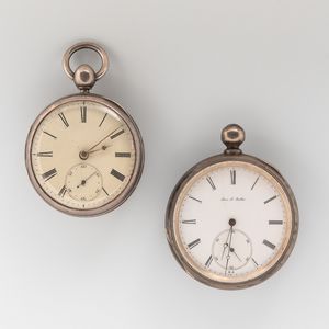 Two Coin Silver Key-wind Open-face Watches