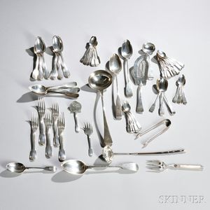 Assorted Group of English and French Silver Flatware