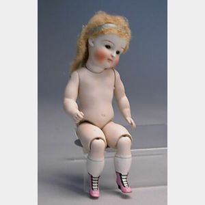 Large Kestner All Bisque Doll with Jointed Knees