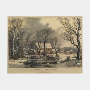 Currier & Ives, publishers (American, 1857-1907) WINTER IN THE COUNTRY: The Old Grist Mill.