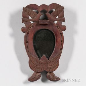 Small Mirror with a Dove-carved Frame