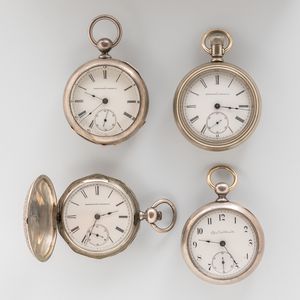 Four Elgin Watch Co. 18 Size Watches