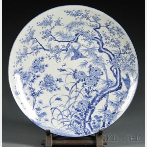 Large Blue and White Porcelain Charger