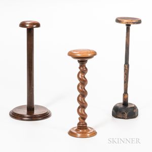 Three Turned Wig Stands
