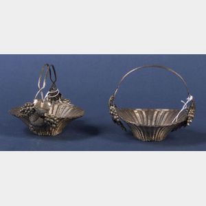 Pair of Chinese Export Silver Bonbon Baskets