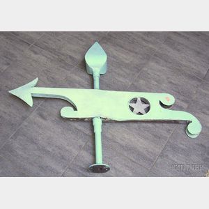 Painted Sheet Metal Arrow and Banner Weather Vane