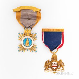 Two Gold Badges/ Service Medals