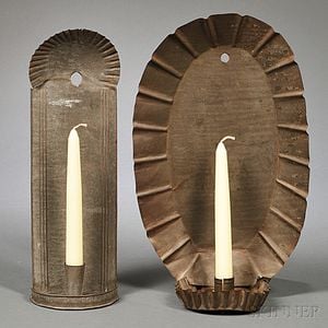 Tin Single-light Sconce and Tin Single-light Hanging Candlestick