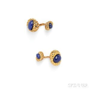 18kt Gold and Lapis Cuff Links, Schlumberger, Tiffany & Co.
