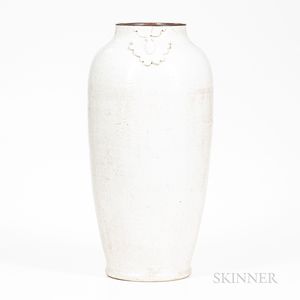White-glazed Storage Vase