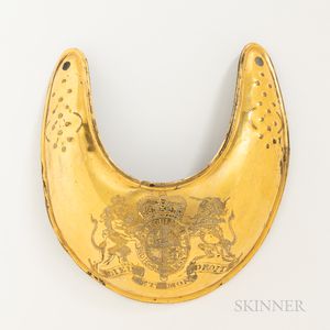 Engraved Gilt-brass British Officer's Gorget
