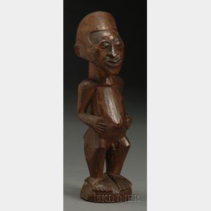 African Carved Wood Male Figure